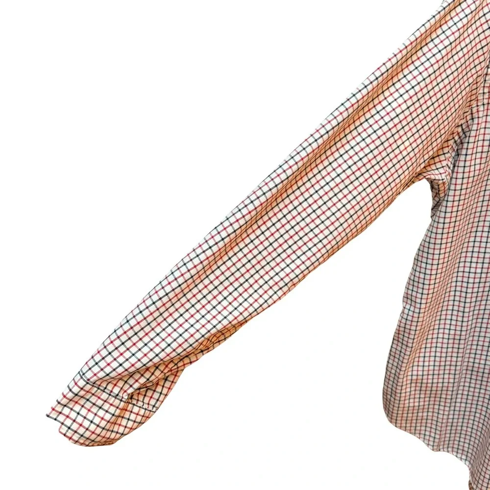 Polo Ralph Lauren Button Down Shirt XL Cream Red Plaid Classic Long Sleeve Pony